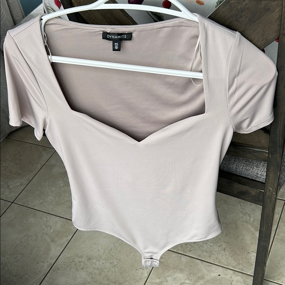 Dynamite Women's Cream Bodysuit Top